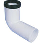 CURVA WC PROLUNGATA SCARICO IDRICO AD INNESTO PP BIANCO MM 90