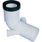 CURVA WC PROLUNGATA + 2 ATTACCHI SCARICO IDRICO PP BIANCO MM 90X40