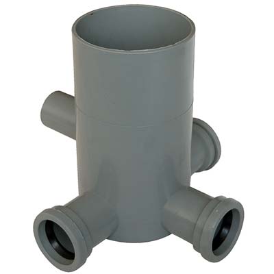 POZZETTO WC SCARICO 3 INGRESSI + 1 USCITA PP GRIGIO MM 40 H.MM 170 Immagine principale del prodotto