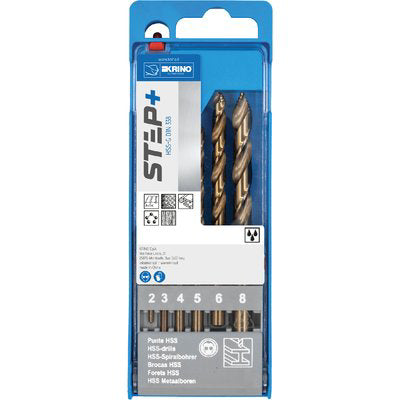 PUNTA TRAPANO HSS-G STEP+ 01401 ASTUCCIO KRINO MM 2,0/8,0 CF=PZ 6
