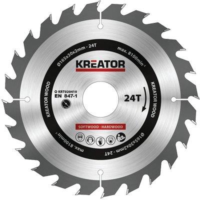 LAMA CIRCOLARE X LEGNO KREATOR MM 165X30 DENTI 24
