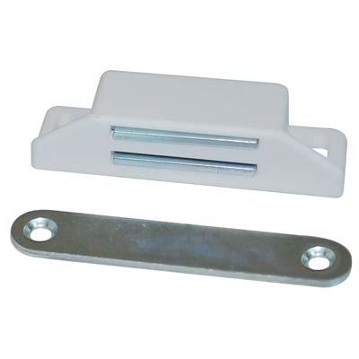 CRICCHETTO MAGNETICO SPORTELLI 658 MM 65X19 H.MM 15 KG 8 + INCONTRO BIANCO Immagine principale del prodotto