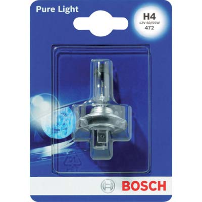 LAMPADA AUTO ANTERIORI PURE LIGHT H4 001 BOSCH ALOGENA VOLT 12 WATT 60/55 Immagine principale del prodotto