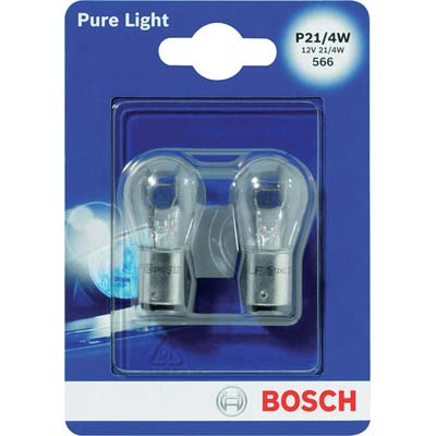 LAMPADA AUTO POSTERIORI PURE LIGHT P21 015 BOSCH INCANDESCENZA VOLT 12 WATT  4 CF=PZ 2 Immagine principale del prodotto