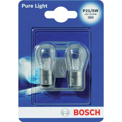 LAMPADA AUTO POSTERIORI PURE LIGHT P21 016 BOSCH INCANDESCENZA VOLT 12 WATT  5 CF=PZ 2 Immagine principale del prodotto