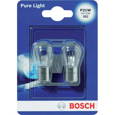 LAMPADA AUTO POSTERIORI PURE LIGHT P21 017 BOSCH INCANDESCENZA VOLT 12 WATT 21 CF=PZ 2 Immagine principale del prodotto