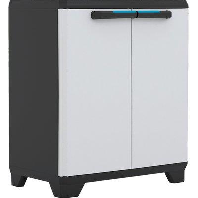 ARMADIO BASSO 1 RIPIANO LINEAR KETER PPL GRIGIO NERO 2 ANTE CM 68X39 H.CM 90
