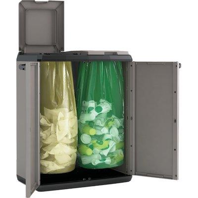 ARMADIETTO IMMONDIZIA SPLIT RECYCLING KETER GRIGIO NERO ANTE 2 LT 110 CM 68X39 H.CM 85 Immagine principale del prodotto