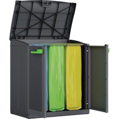 ARMADIETTO IMMONDIZIA MOBY RECYCLING KETER ANTRACITE ANTE 2 LT 110 CM 90X55 H.CM 100 Immagine principale del prodotto