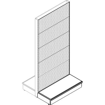 TRASFORMAZIONE A GONDOLA ESTENSIONE MARKET SCHIENALE FORATO RAL 9016 CM 100 H.CM 215
