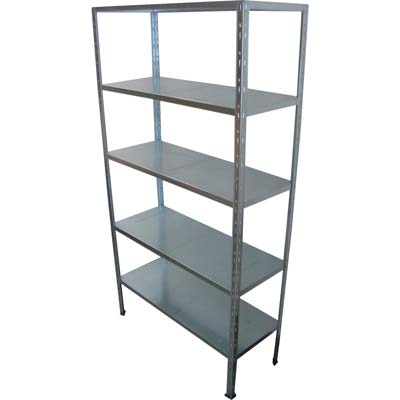 SCAFFALE KIT 5 RIPIANI AD INCASTRO PROMETAL ZINCATO CM 40X100 H.CM 194