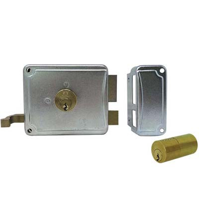 SERRATURA LEGNO APPLICARE P27 FACCHINETTI ZINCATA C.TONDO FISSO M2+SCR DX E.MM 50 Immagine principale del prodotto