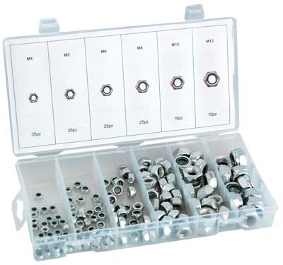 DADO ESAGONALE AUTOBLOCCANTE IN KIT SELF HAND ZINCATO M 4/12 CF=PZ 146 Immagine principale del prodotto