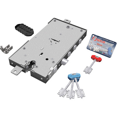SERRATURA METALLO APPLICARE 2431 SECUREMME DM+F.SAGOM M4 TRIPL+SCR IP.MM 28 E.MM 63 DX/SX Immagine principale del prodotto