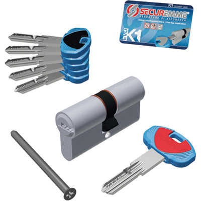 CILINDRO SAGOMATO EVO K1 3100-C SECUREMME OTT.NICH.SATIN CHIAVI 5 MM 100 30+70 Immagine principale del prodotto