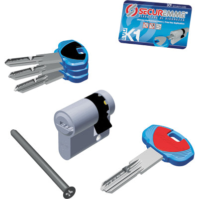 MEZZO CILINDRO SAGOMATO EVO K1 3100-M SECUREMME CROMO SATINATO CHIAVI 3 MM 40 30+10 KA