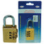 LUCCHETTO A COMBINAZIONE 9000 POTENT OTTONE ARCO CROMATO MM 20