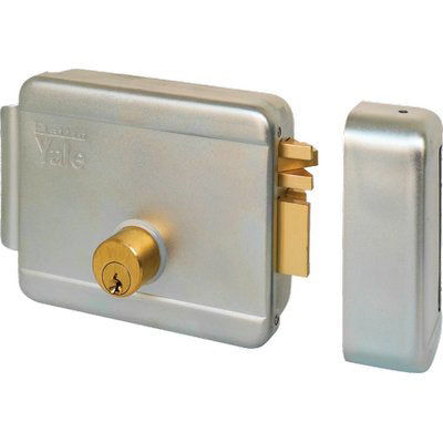 SERRATURA CANCELLO APPLICARE ELETTRICA 680 YALE ZINC C.TONDO FISSO+SCR+TETT E.MM 60 SX