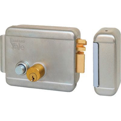 SERRATURA CANCELLO APPLICARE ELETTRICA 688 YALE ZINC C.TONDO FISSO+SCR+PULS+TETT E.MM 50 DX