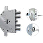 SERRATURA METALLO APPLICARE 2155 PEN/FL CR F.SAGOM M2 TRIPL+SCR IP.MM 28 E.MM 60 DX