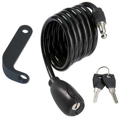 ANTIFURTO FUNE A SPIRALE BICI-MOTO 2010 ILSA ACCIAIO MM 6 CM 100 + SUPPORTO Immagine principale del prodotto