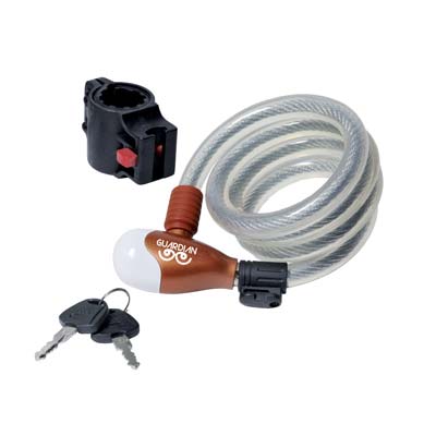 ANTIFURTO FUNE A SPIRALE BICI-MOTO 87322/10 ILSA ACCIAIO MM 8 CM 120 + SUPPORTO AUTOMATICO Immagine principale del prodotto