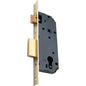 SERRATURA LEGNO INFILARE 7435 VIRO B.Q OTTONATO F.MM 22 F.SAGOM M2+SCR+Q8 E.MM 60
