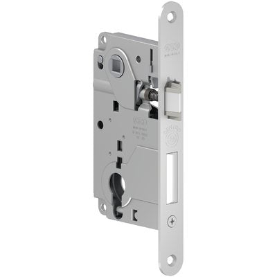 SERRATURA LEGNO INFILARE CENTRO AGB B.T CROMO OPACO MM 22 F.SAGOM M2+SCR+Q8 E.MM 50
