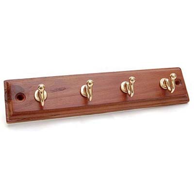 GANCIO A MURO CLASSIC LEGNO NOCE ACCIAIO ORO POSTI 4 Immagine principale del prodotto