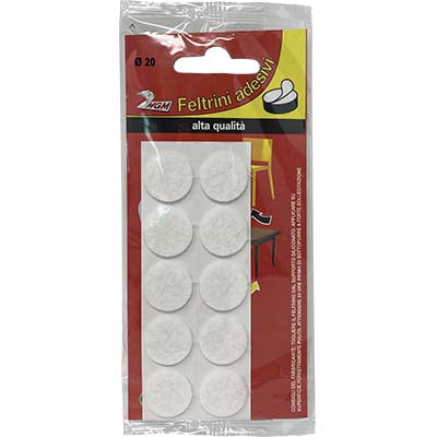 FELTRINO ADESIVO TONDO BIANCO D.MM 30 CF=PZ 6 Immagine principale del prodotto
