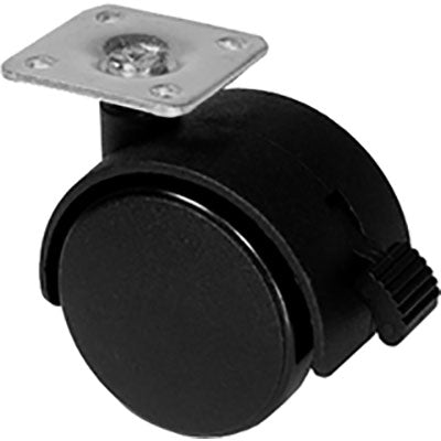 RUOTA X MOBILI DOPPIA + FERMO NYLON NERO D.MM 50 KG 45 P.MM 38X38 Immagine principale del prodotto