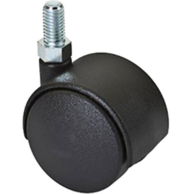RUOTA X MOBILI DOPPIA PERNO FILETTATO NYLON NERO MA8X12 D.MM 40 KG 30