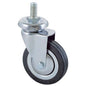 RUOTA A FORCELLA GIREVOLE PERNO FILETTATO 155B AVO A/CROMATO/GOMMA NERA D.MM 100X24 F.MA 12X30