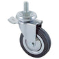 RUOTA A FORCELLA GIREV P.FILETT +FERMO 155BISB AVO A/CROMATO/GOMMA NERA D.MM 100X24 F.MA 12X30