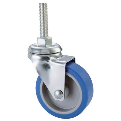 RUOTA A FORCELLA GIREVOLE PERNO FILETTATO 221B AVO A/ZINCR/GOMMA BLU F.MA 8X30 D.MM 40X18