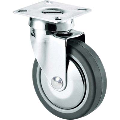 RUOTA A FORCELLA GIREVOLE 220C AVO A/ZINCR/GOMMA GRIGIA D.MM 40X18 P.MM 40X40