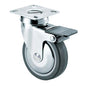 RUOTA A FORCELLA GIREVOLE + FERMO 220CBIS AVO A/ZINCR/GOMMA GRIGIA D.MM 40X18 P.MM 40X40