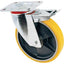 RUOTA A FORCELLA GIREVOLE + FERMO 24 AVO A/ZINCR/POL.GIAL D/GHISA D.MM 200X40 P.MM 140X110