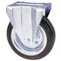 RUOTA A FORCELLA SU PIASTRA 80A AVO A/ZINCR/GOMMA NERA D.MM 100X30 P.MM 100X85