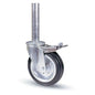 RUOTA A FORCELLA TUBI INNOCENTI +FERMO 103BI AVO A/ZINCR/GOMMA NERA MM 200X50 PERNO GIR MM 40X190
