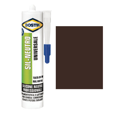 SILICONE NEUTRO SIL BOSTIK TESTA DI MORO RAL 8014 ML 300