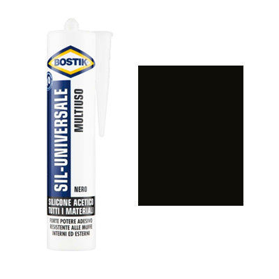 SILICONE ACETICO SIL UNIVERSALE BOSTIK NERO RAL 9005 ML 280