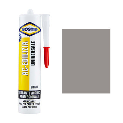 SILICONE ACRILICO AC EDILIZIA BOSTIK GRIGIO VERNICIABILE ML 300