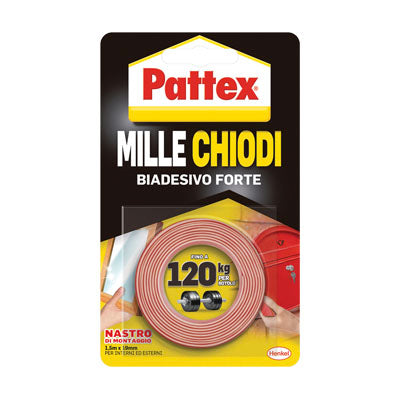 PATTEX MILLECHIODI NASTRO BIADESIVO H.MM 19 MT 1,5