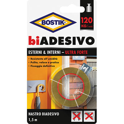 NASTRO BIADESIVO INTERNI ESTERNI BOSTIK MM 19 ML 1,5 Immagine principale del prodotto