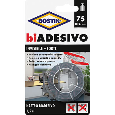 NASTRO BIADESIVO INVISIBILE BOSTIK MM 19 ML 1,5 Immagine principale del prodotto