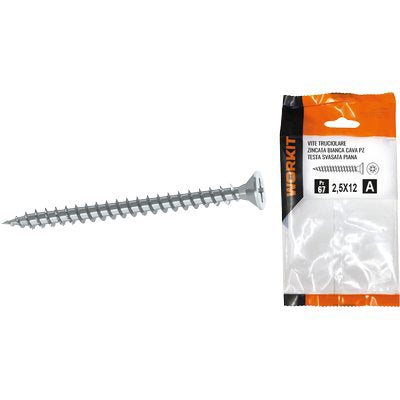 VITE TRUCIOLARE TSP ZINCATA BIANCA SELF WORKIT CAVA PZ FILETTO INTERO MM 3,0X12 CF=PZ 70