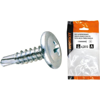 VITE AUTOPERFORANTE TMT RANELLATA SELF WORKIT ZINCATA BIANCA CAVA PH MM 4,2X32 CF=PZ 18
