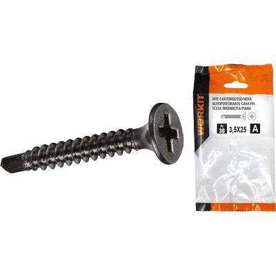 VITE CARTONGESSO AUTOPERFORANTE TTP SELF WORKIT FOSFATATA NERA CAVA PH MM 3,5X25 CF=PZ 30 Immagine principale del prodotto