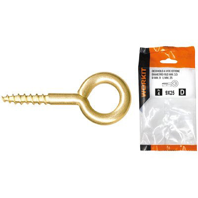 OCCHIOLO A VITE OTTONE SELF WORKIT MOD 19X60 MM 9X25X3,5 CF=PZ 4 Immagine principale del prodotto